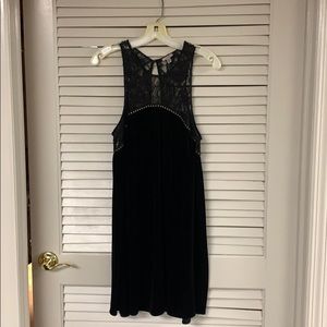 Black velvet and lace dress